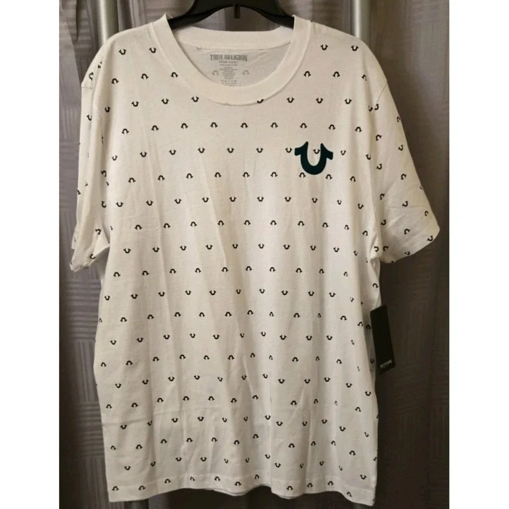 NWT Men's True Religion White Short Sleeve T-Shirt Size‎ XLarge